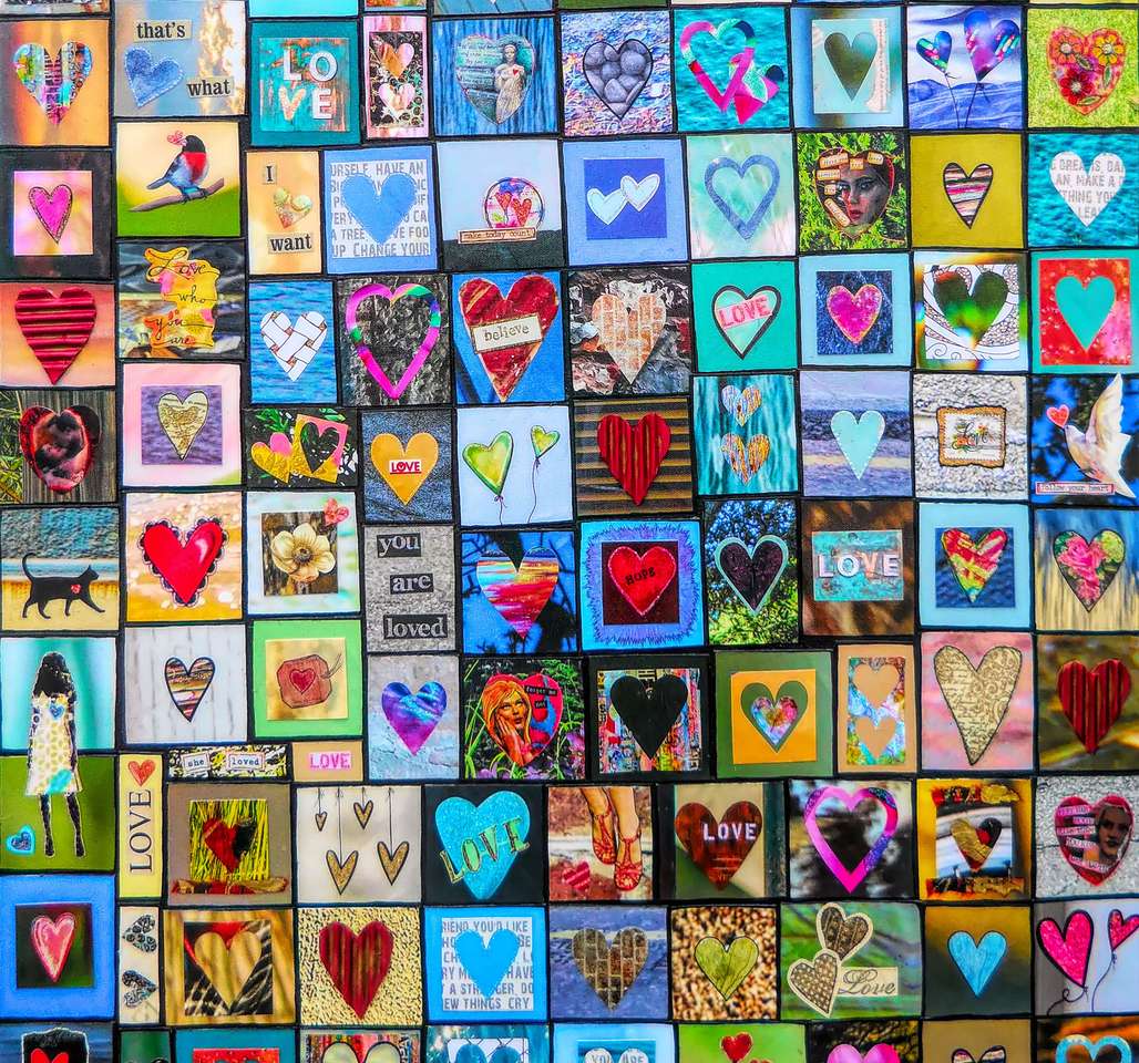 collage de corazones puzzle online a partir de foto