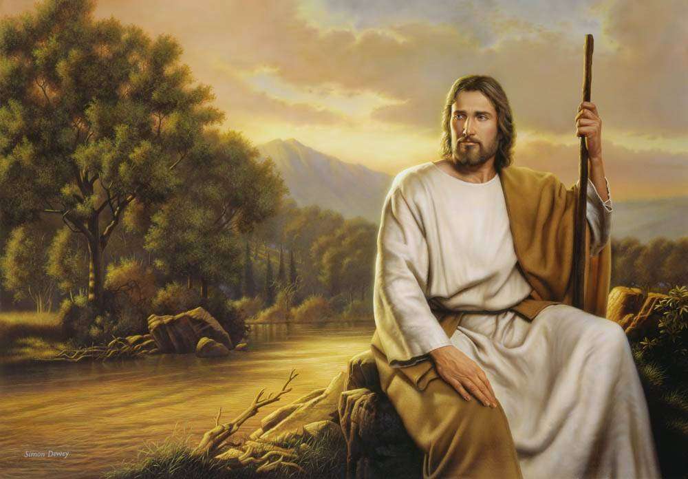 Исус седи сам да се моли онлайн пъзел