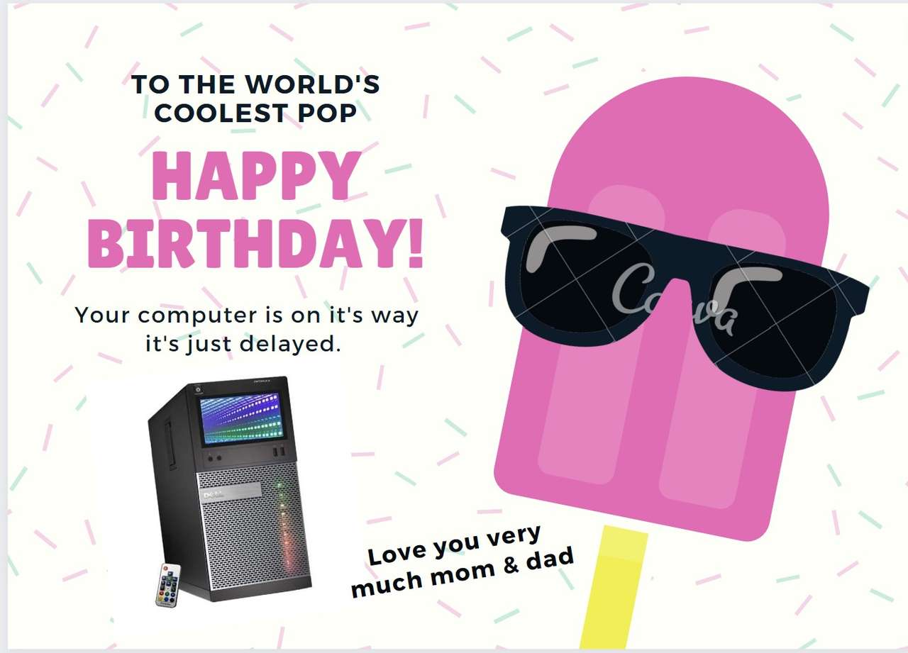Картичка за рожден ден онлайн пъзел