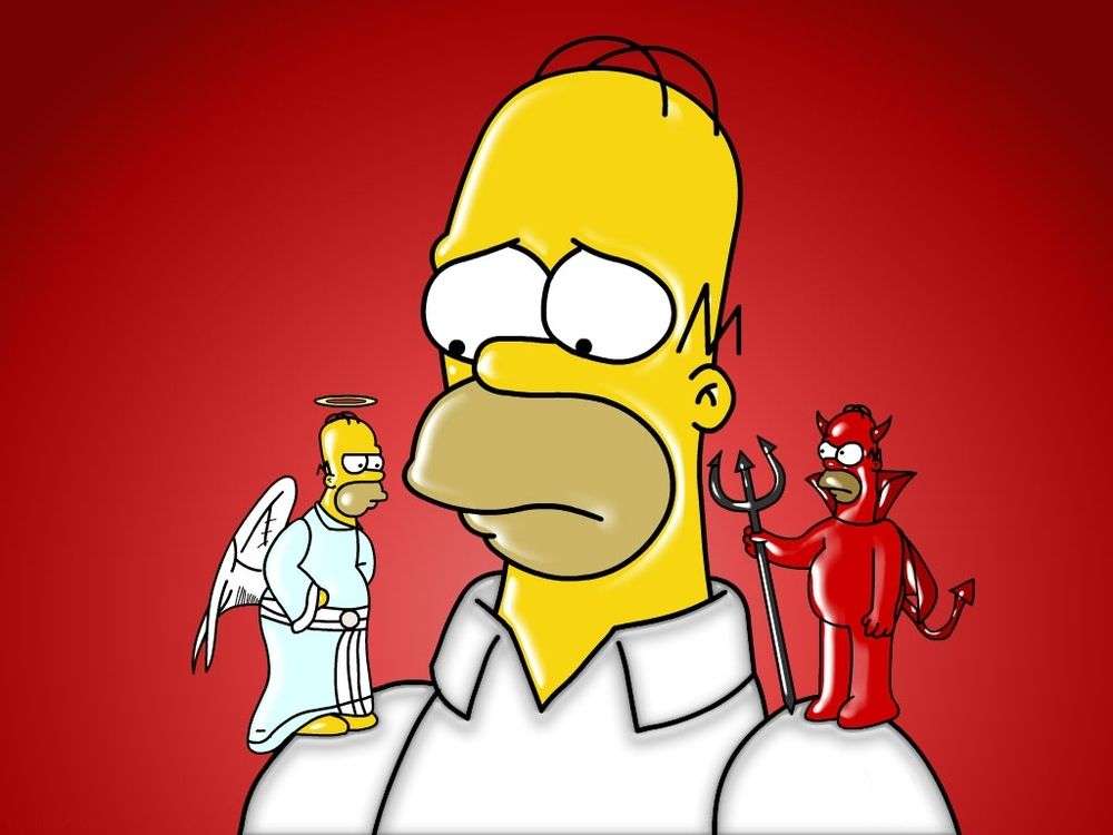Homero Fondo Rojo Pussel online