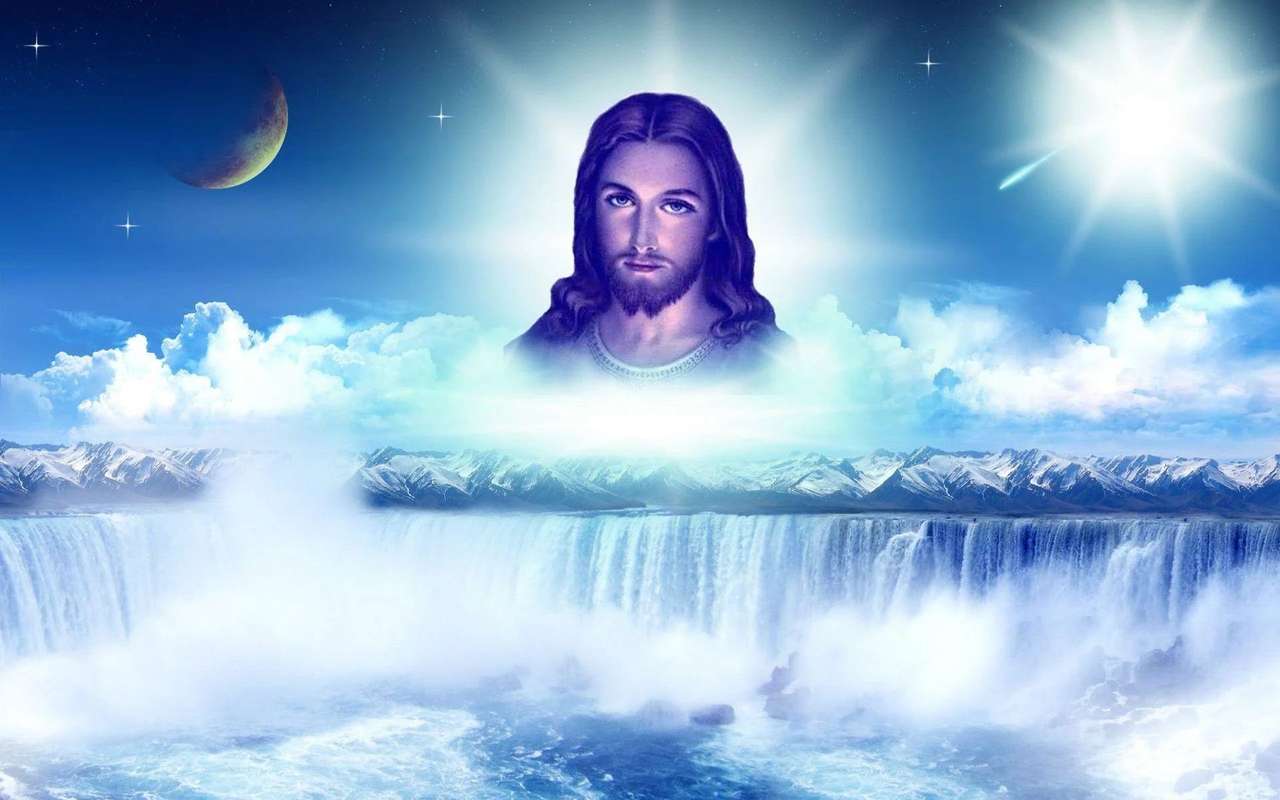 Jesus i molnen pussel online från foto