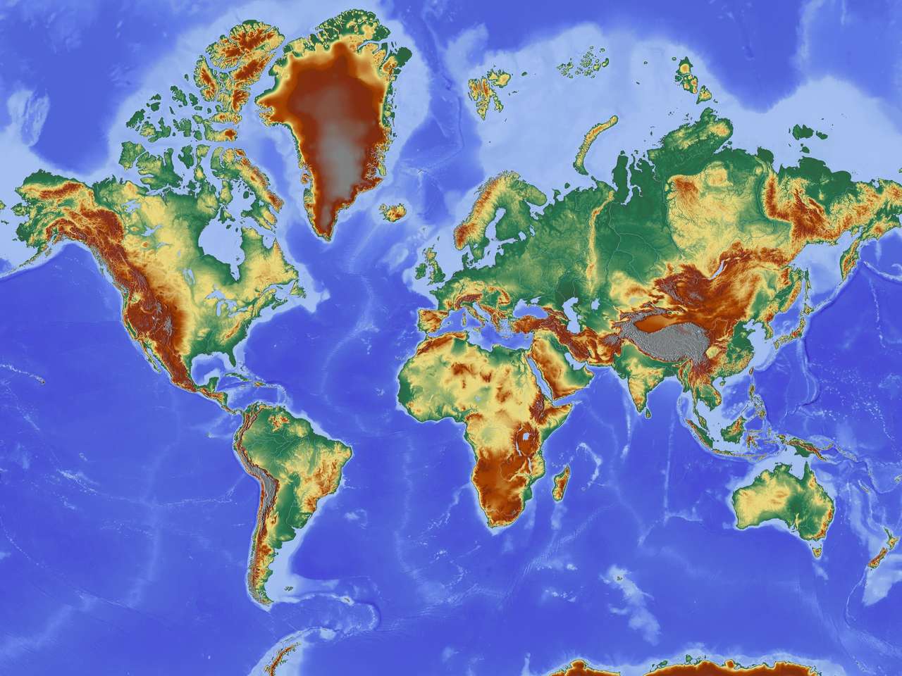 Карта на света онлайн пъзел