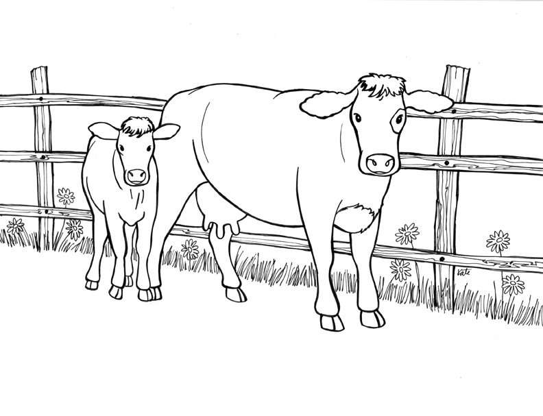 Vaca și vițel puzzle online din fotografie