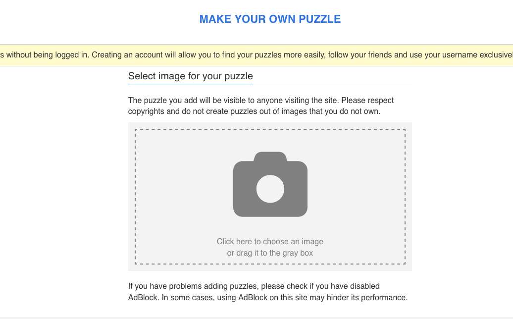 Faire votre propre puzzle en ligne à partir d'une photo