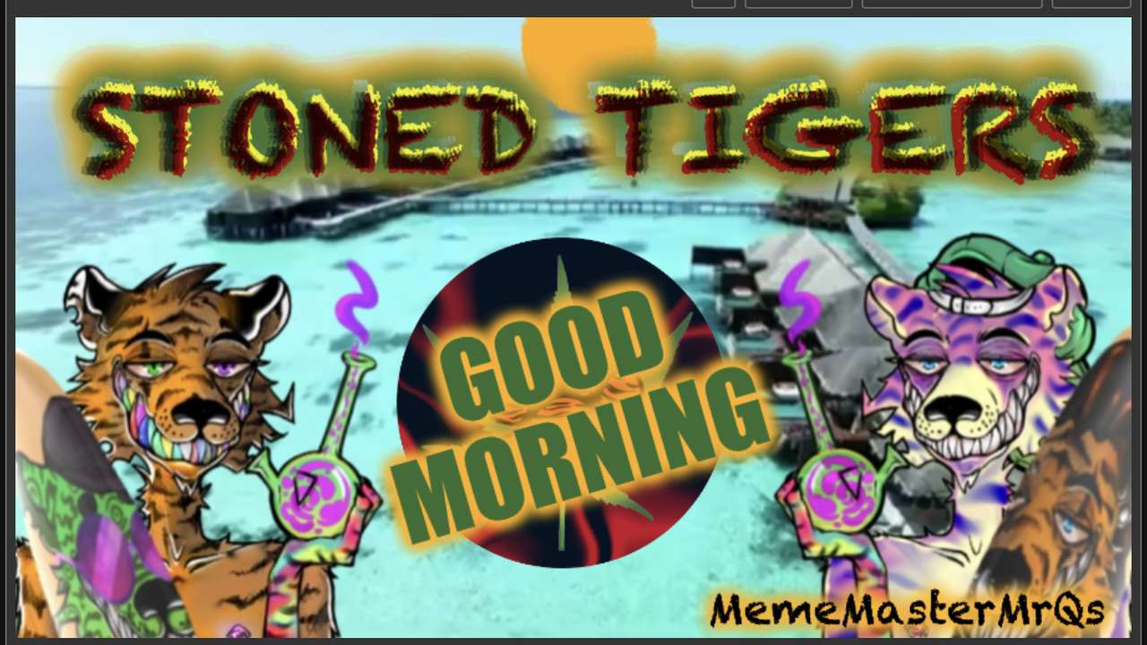 Stoned Tigers Beach GM онлайн пазл