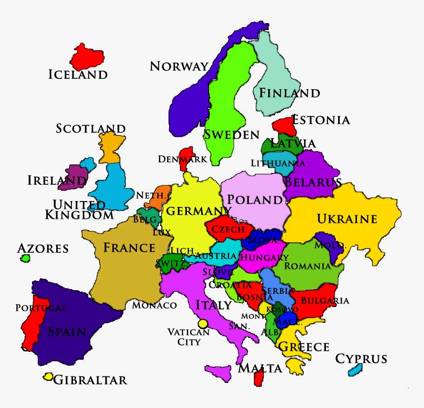 Europe map online puzzle