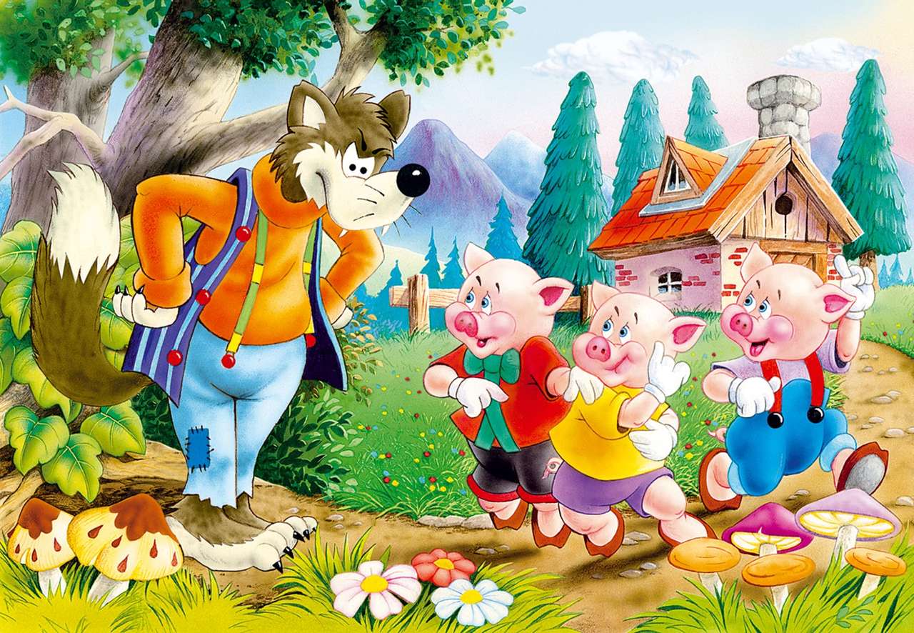 Três porquinhos puzzle online a partir de fotografia