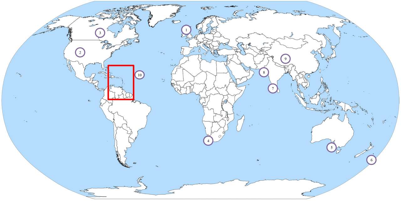 Mapa del mundo rompecabezas en línea