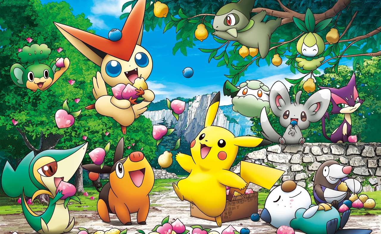 Pokémons, outro time, nomes embaixo da foto - puzzle online