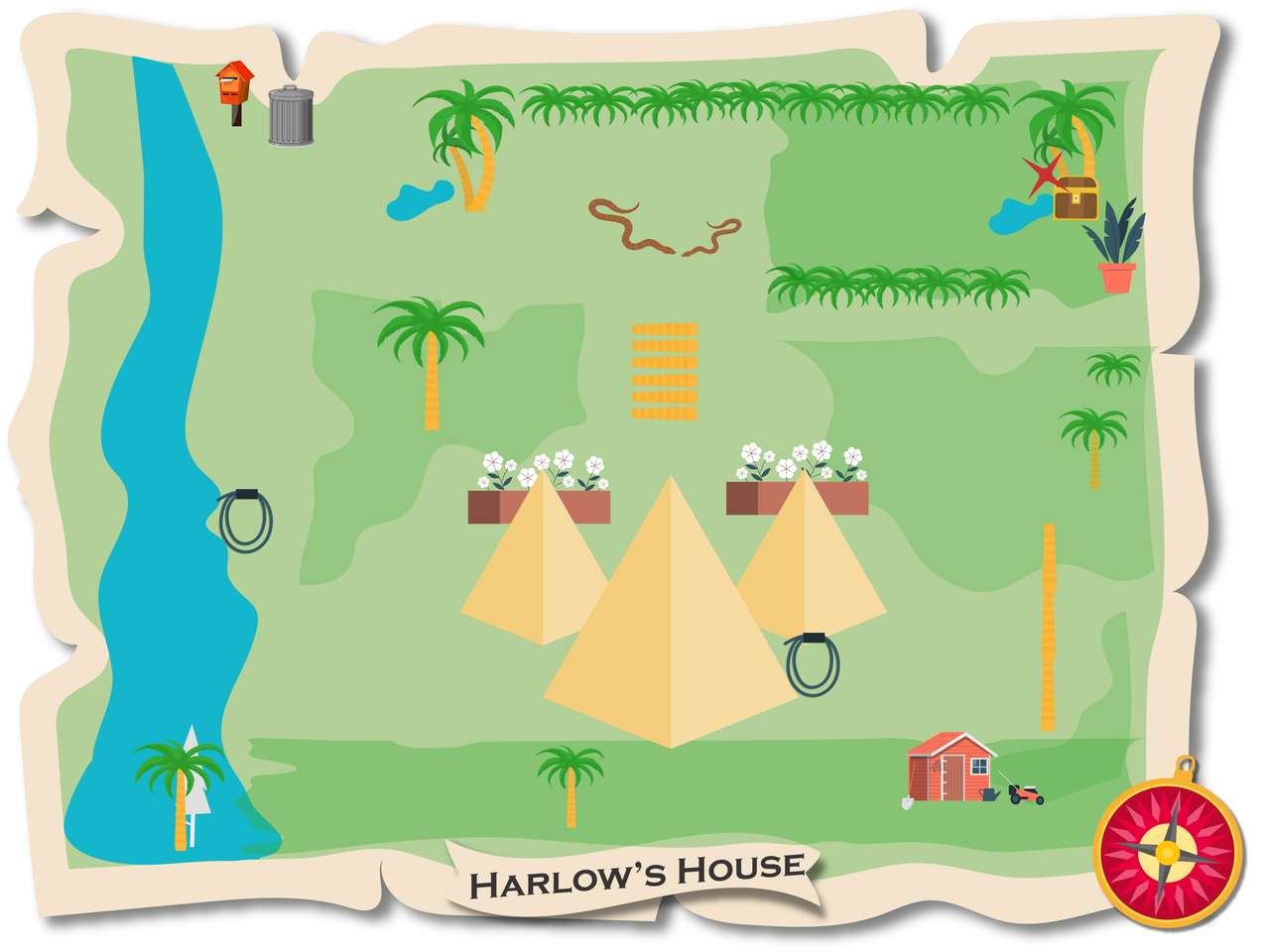 Treasure Map puzzle online from photo