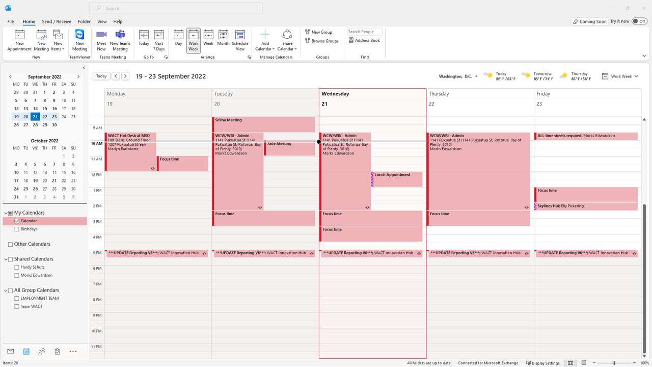 Pracovní plocha kalendáře aplikace Outlook online puzzle
