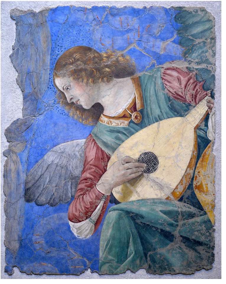 Ангел свири на лютня онлайн пъзел от снимка