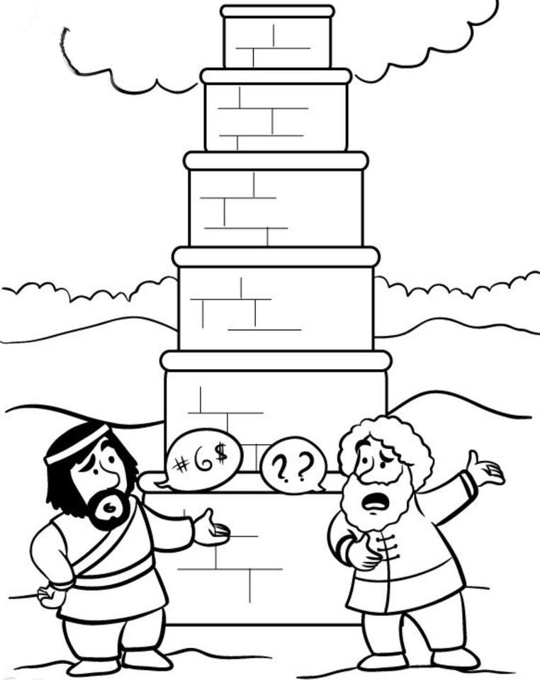 Sunday school tower of babel puzzle online from photo