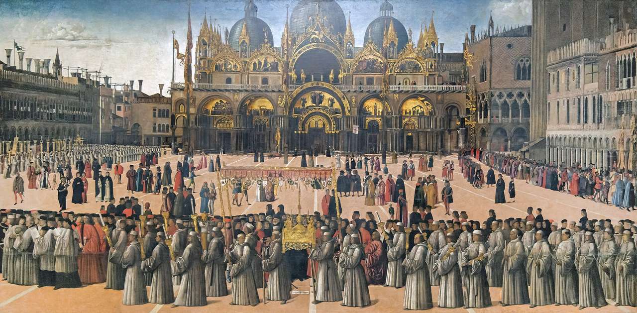 Felvonulás a velencei Szent Márk téren online puzzle
