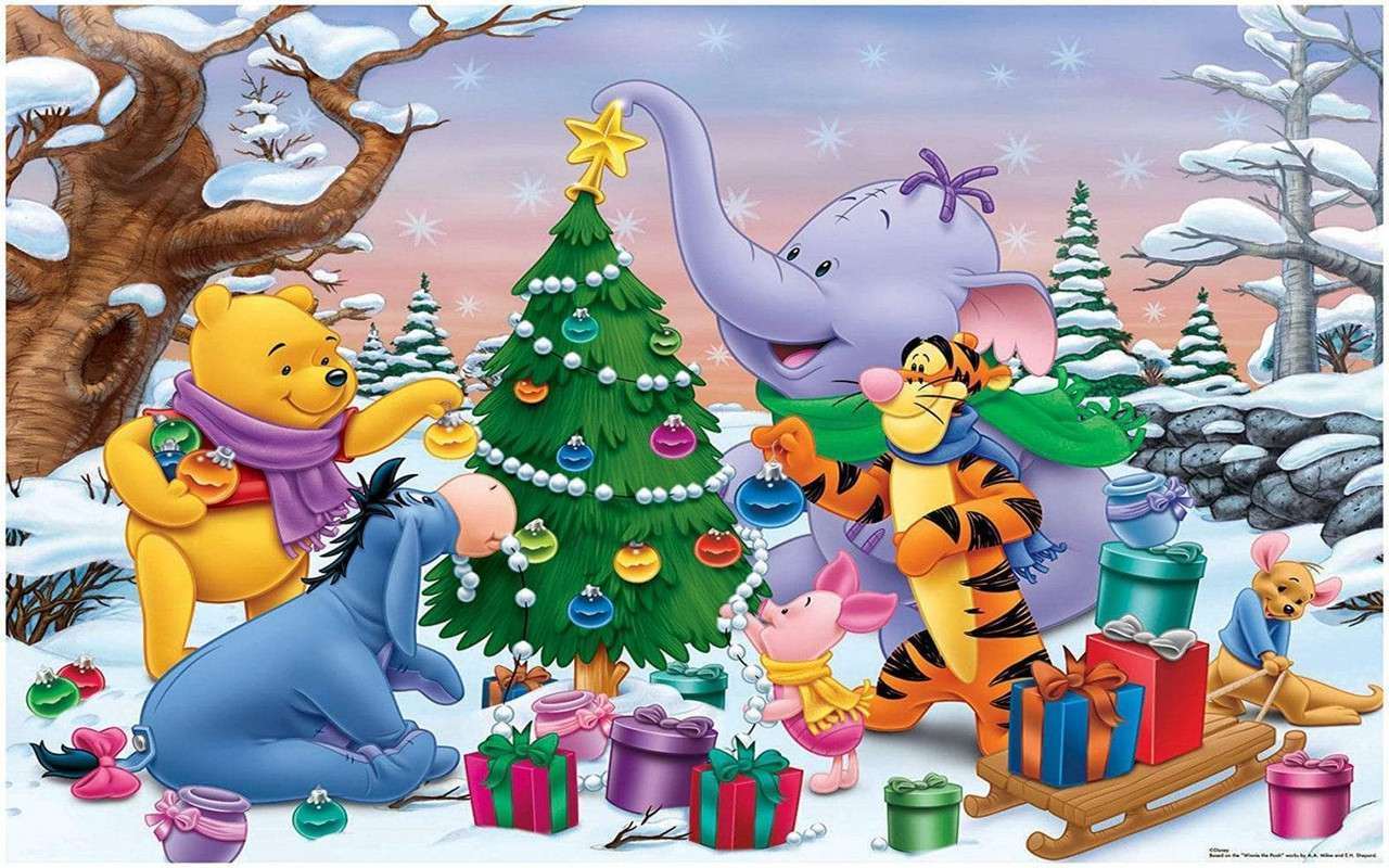 -medvídek-pú-vánoční-disney-vánoční-tapeta puzzle
