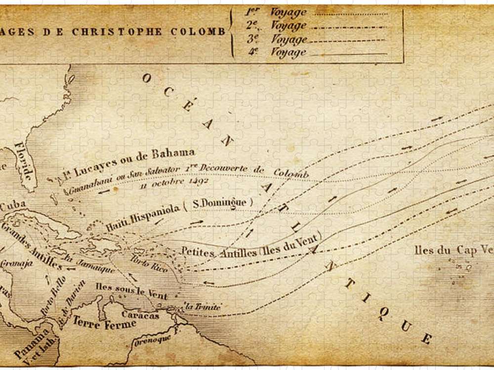 Columbus Map puzzle online from photo