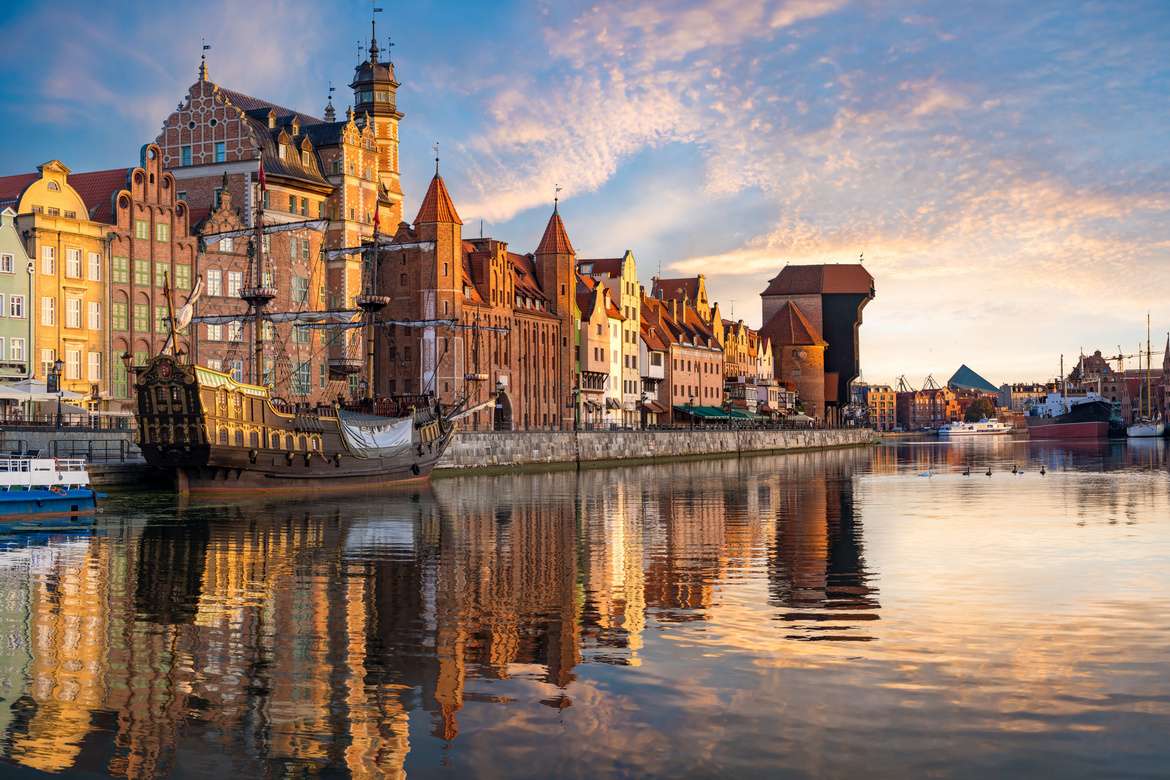 Panorama de Gdansk puzzle online a partir de foto