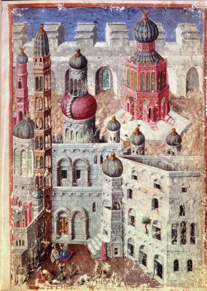 Jeruzsálem és a Sziklakupola kb. 1405-1410 online puzzle