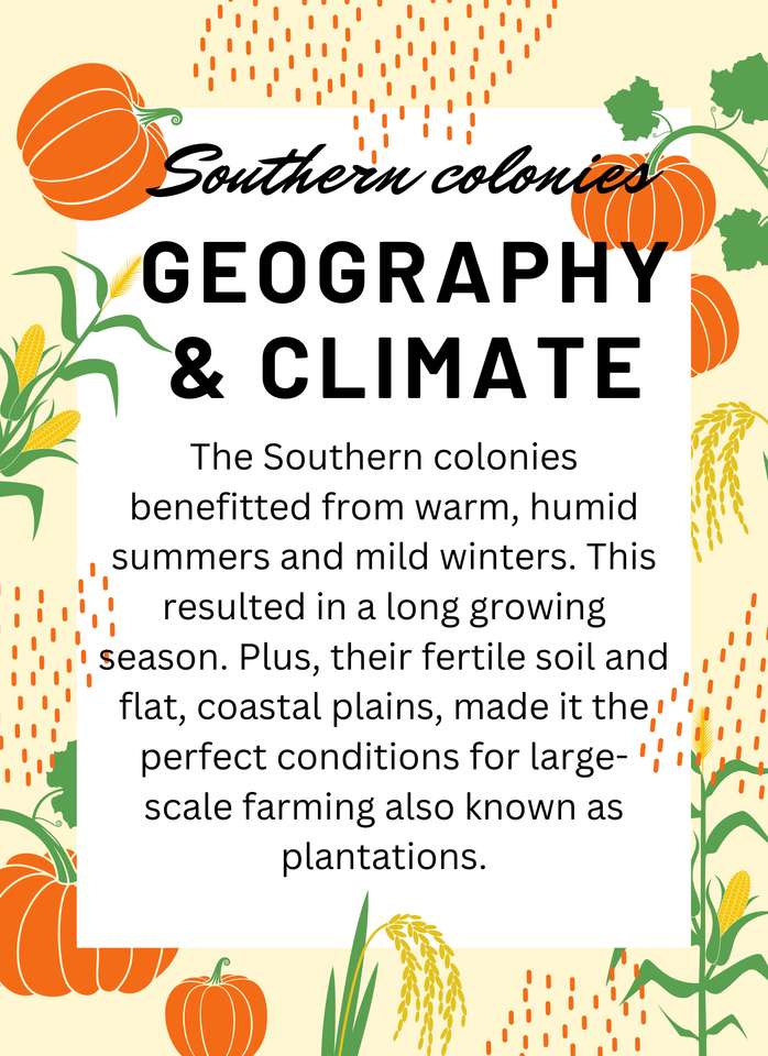 Southern Colonies Geo/Climate online puzzle
