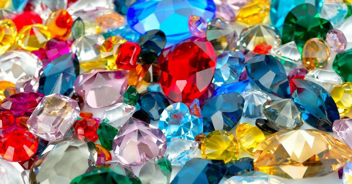 Color Filled Gem Stones puzzle online from photo