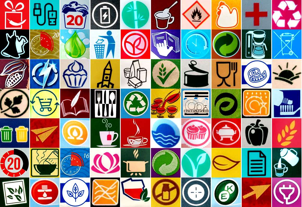 Szimbólumok a csomagolásból online puzzle
