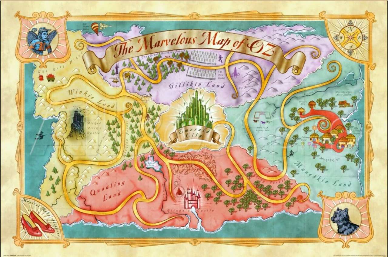 Karta över Wizard of Oz Pussel online