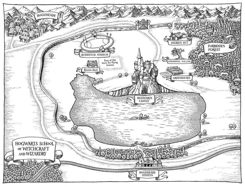 Карта Хогвартса пазл онлайн из фото