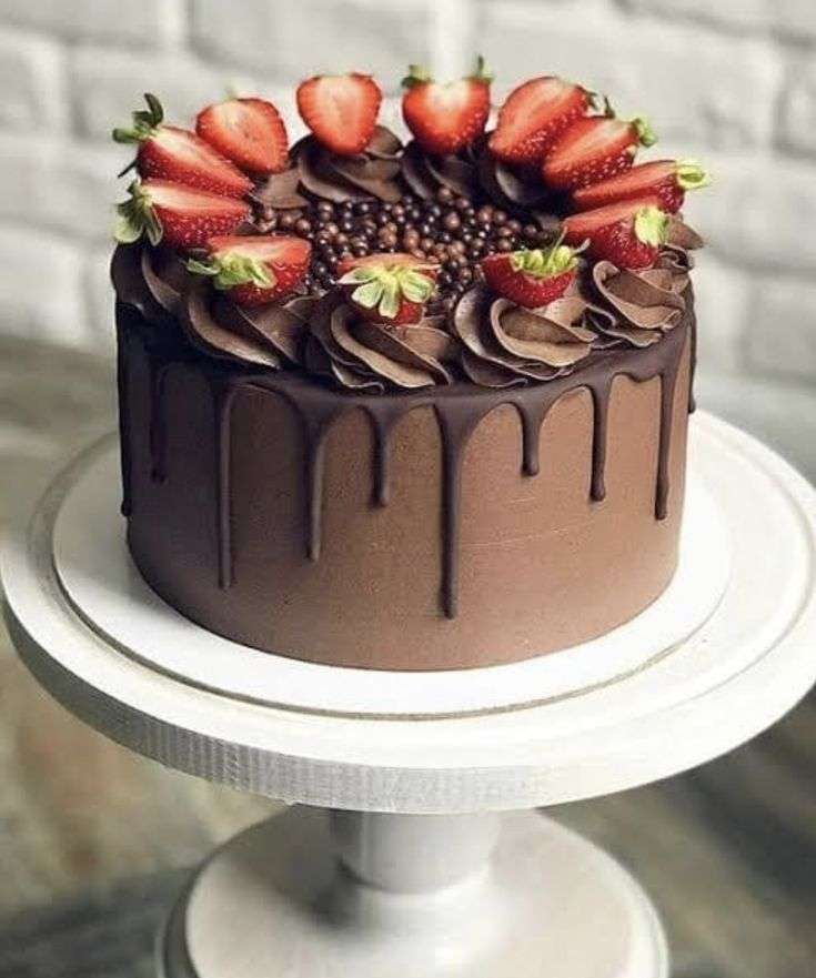 Chocolate cake puzzle online from photo