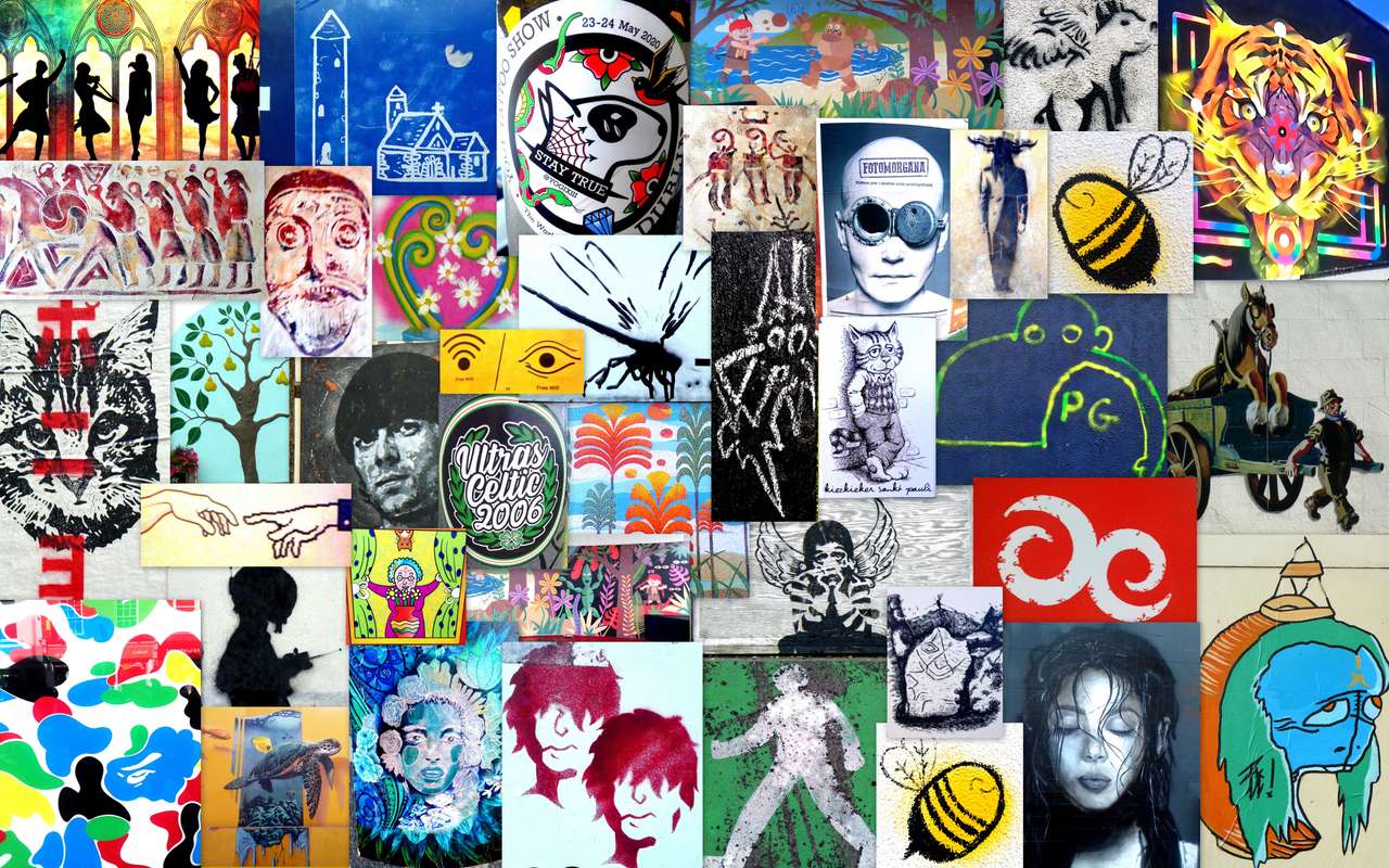 kolaž graffiti puzzle online z fotografie