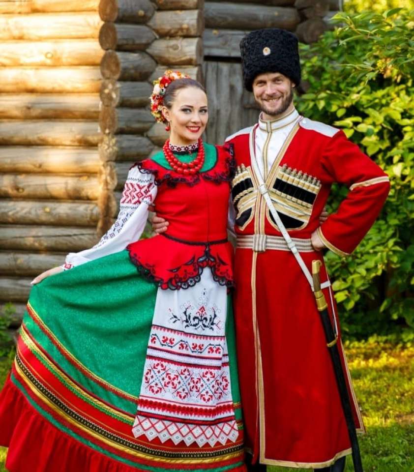 Cossacos em trajes nacionais. puzzle online a partir de fotografia