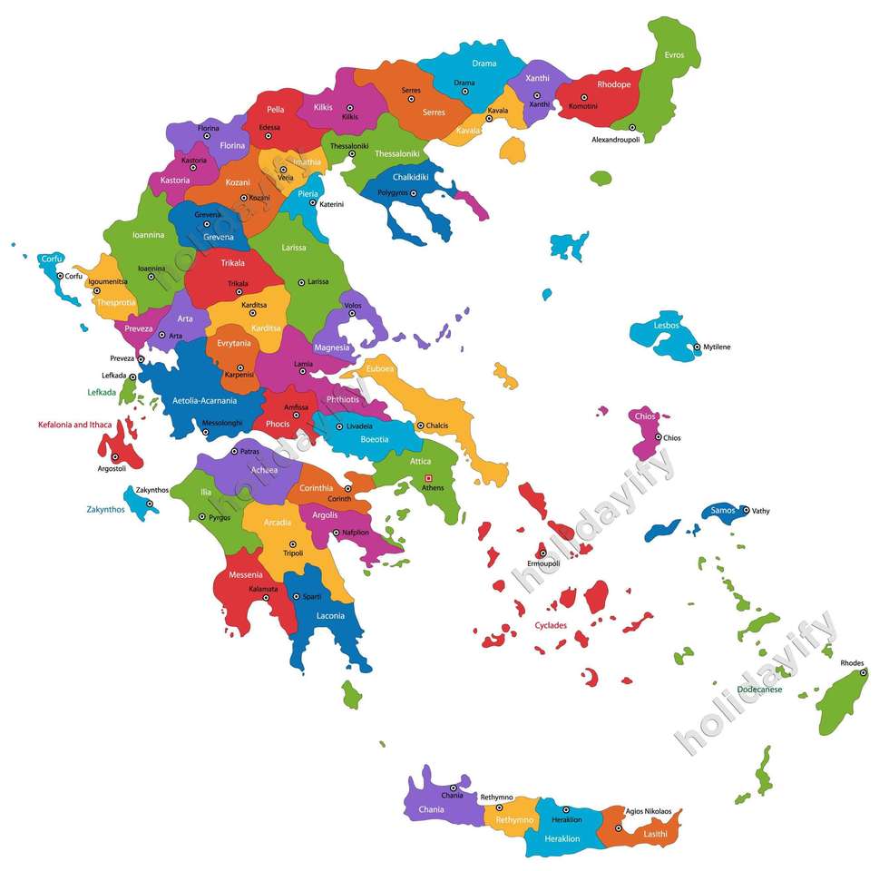griekenland kaart puzzel online van foto