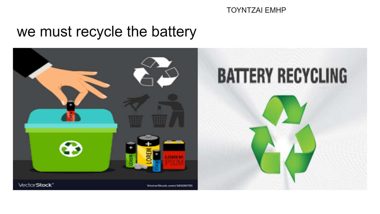 Reciclagem de bateria puzzle online a partir de fotografia