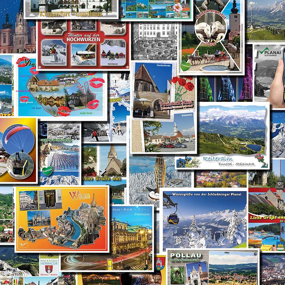 Postales de Austria puzzle online a partir de foto