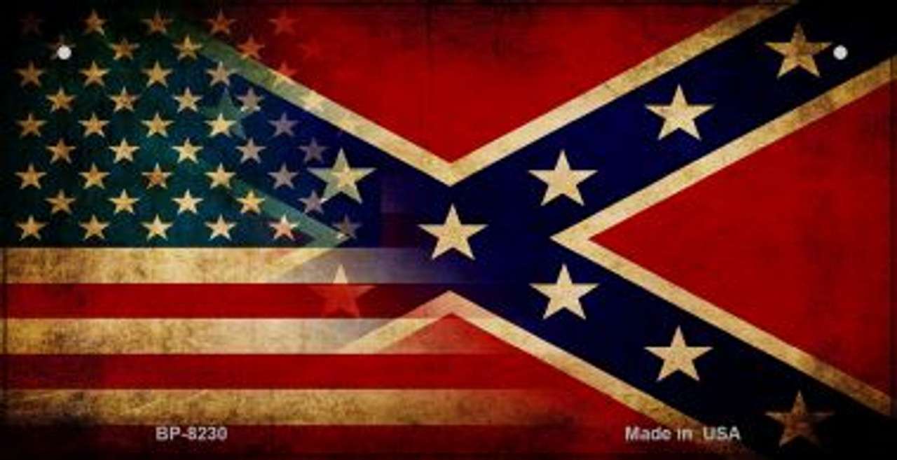 Αμερικανική και Συνομοσπονδιακή σημαία παζλ online από φωτογραφία