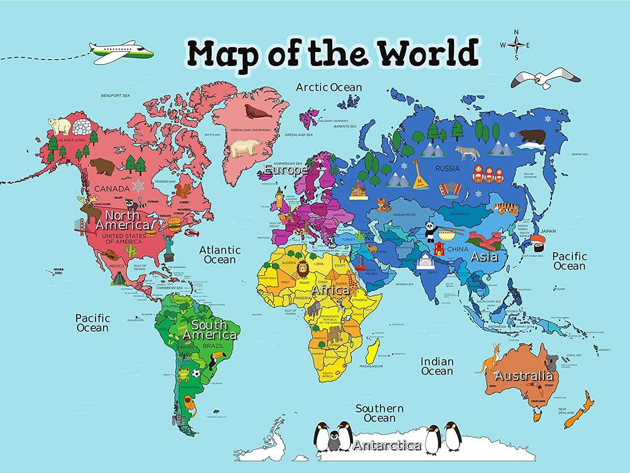 Χάρτης του κόσμου online παζλ