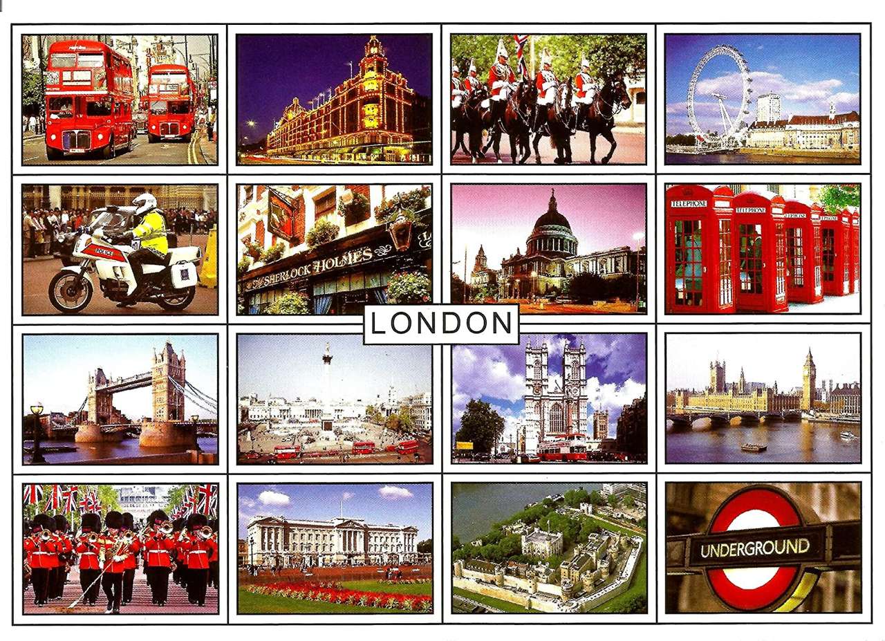 Лондонски пощенски картички онлайн пъзел от снимка