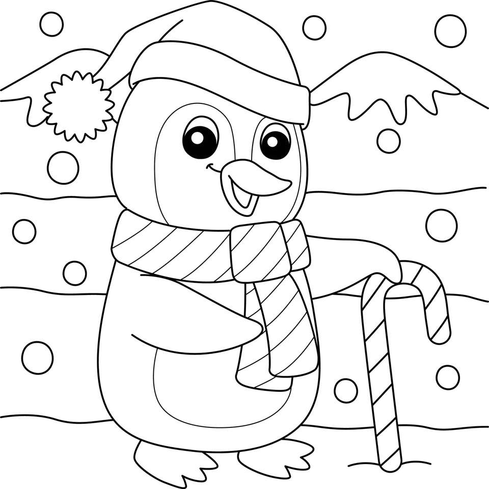 Розмальовка пінгвін онлайн пазл
