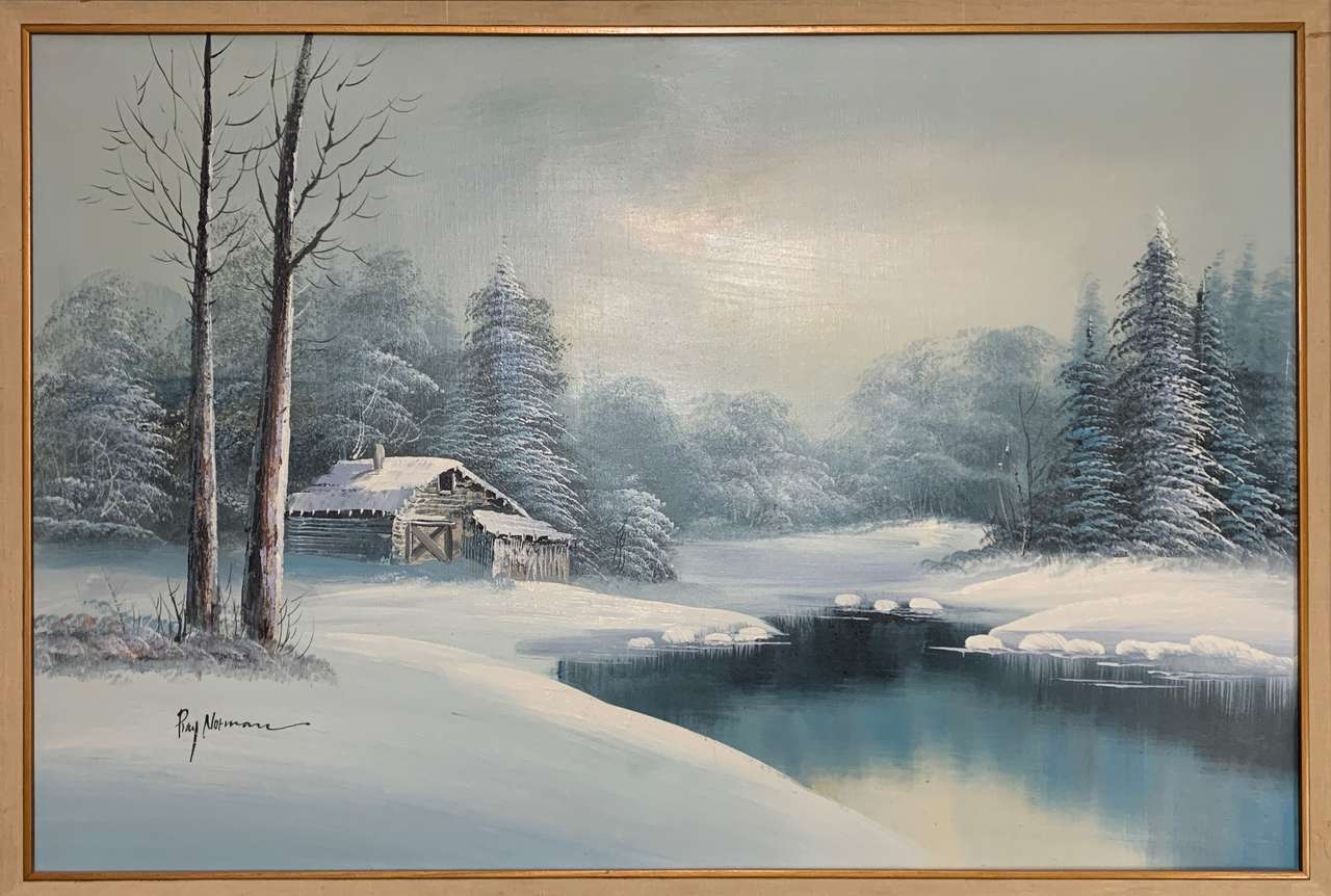 Winter scene puzzle online from photo