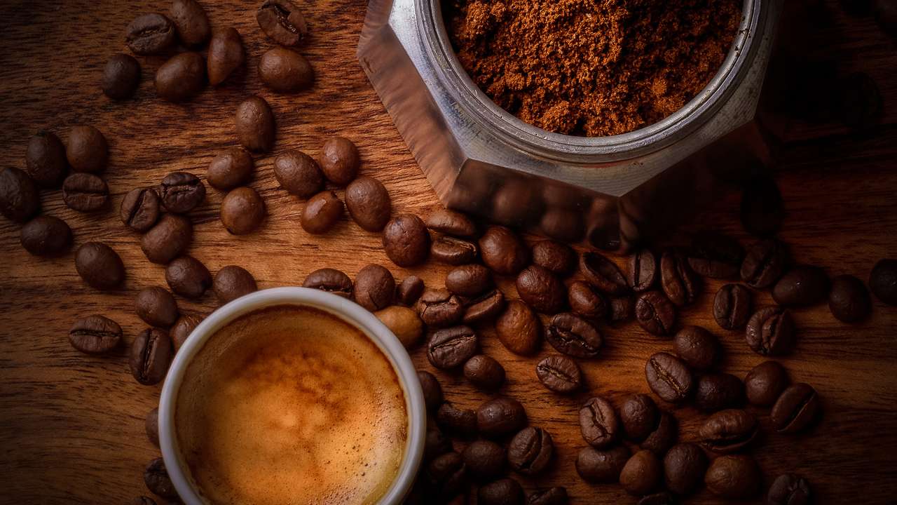 kaffeböna pussel online från foto