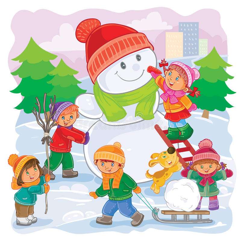 The snowman in winter puzzle online from photo