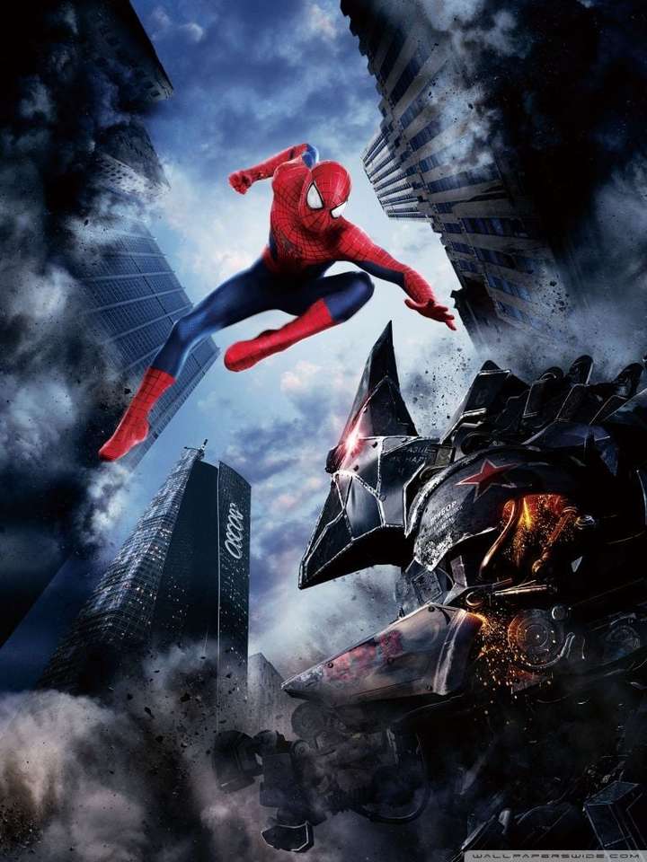 Spider-Man contre Rhino puzzle en ligne à partir d'une photo