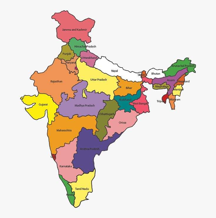 χάρτης της Ινδίας online παζλ