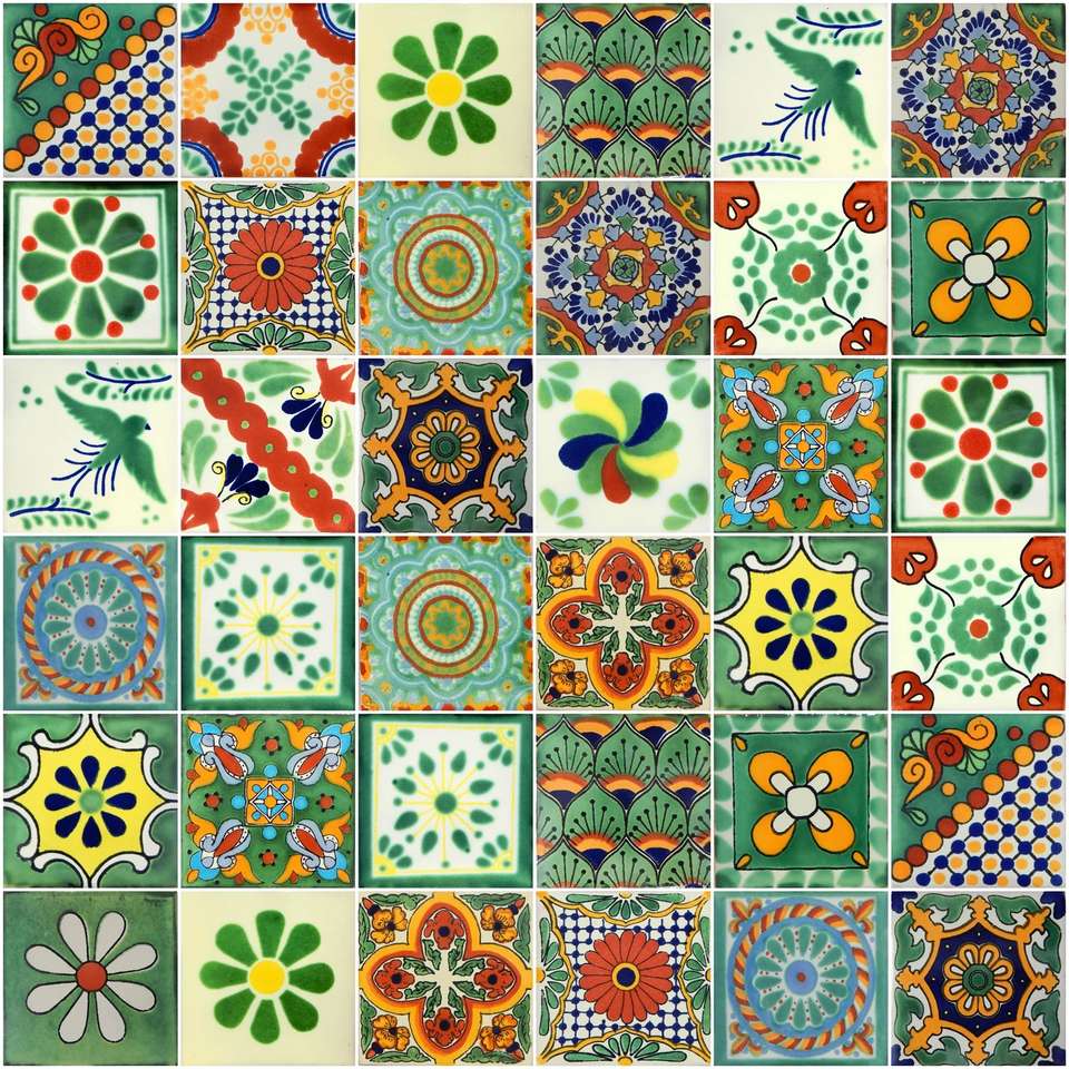 Tuiles vertes de Talavera puzzle en ligne à partir d'une photo