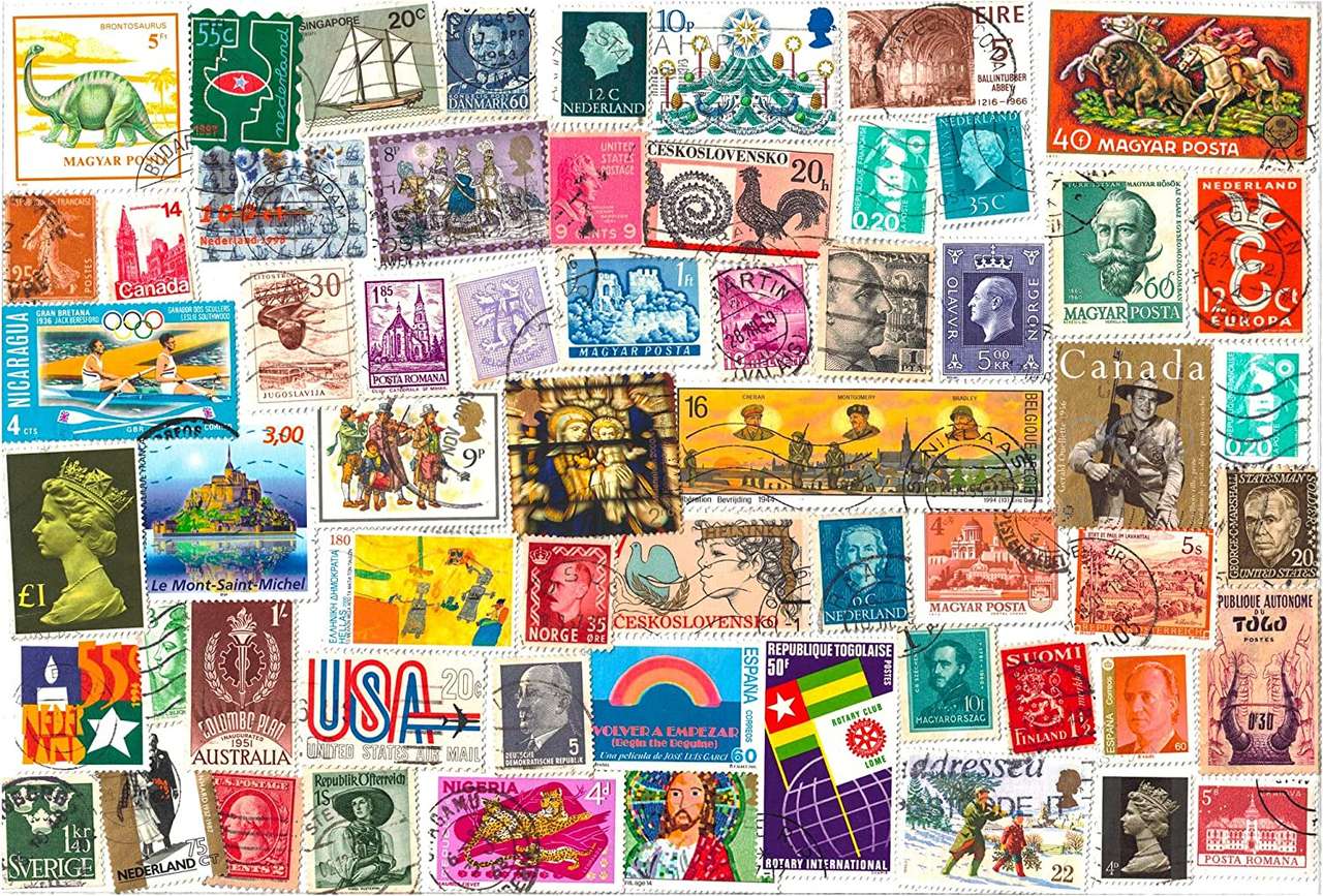 Colorful stamps online puzzle