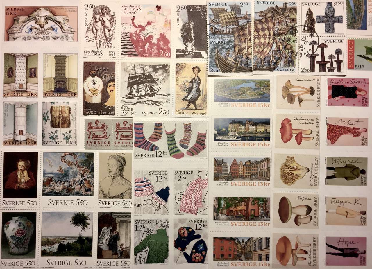 Zweedse postzegels online puzzel