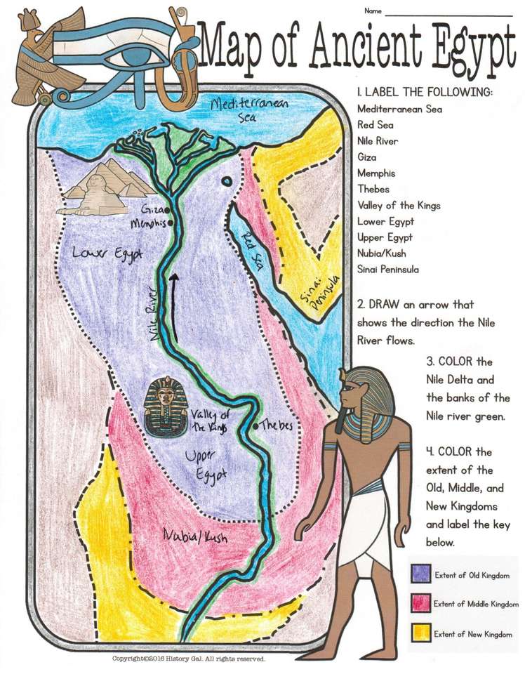Map of Ancient Egypt puzzle online from photo