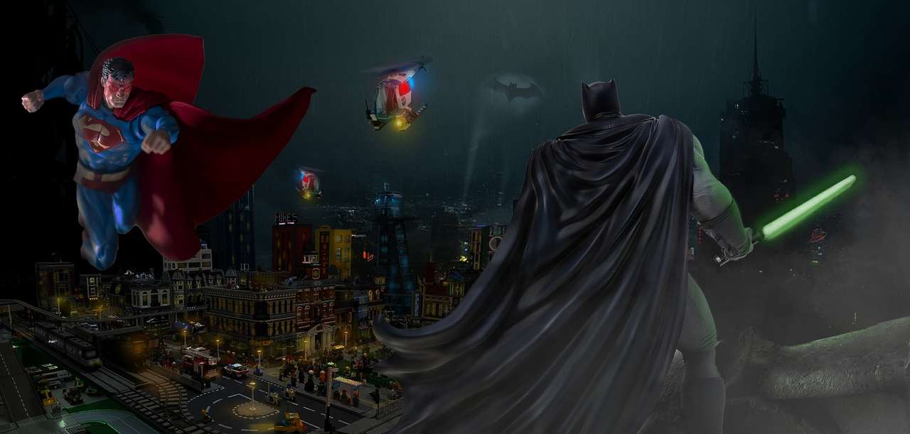 batman e superuomo puzzle online da foto