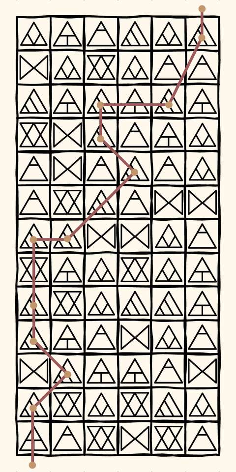 Azulejos de cuadrícula de glifo puzzle online a partir de foto