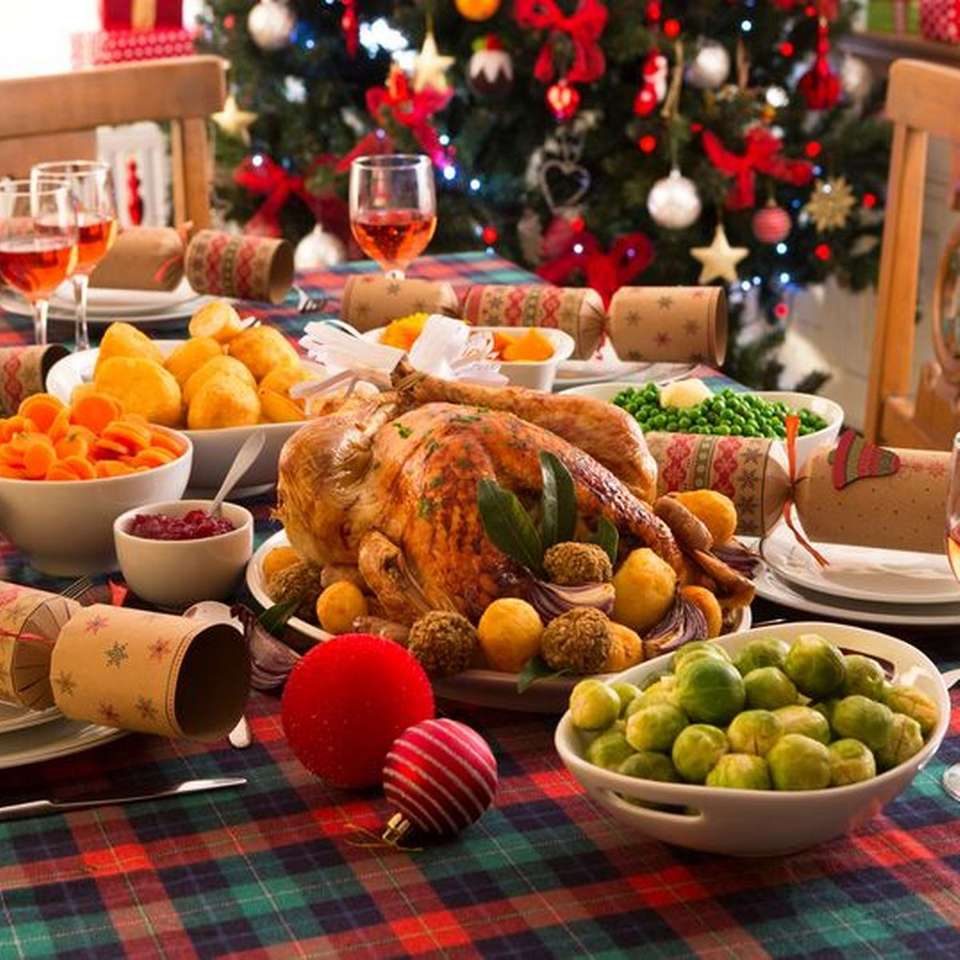Christmas dinner and puzzle online from photo