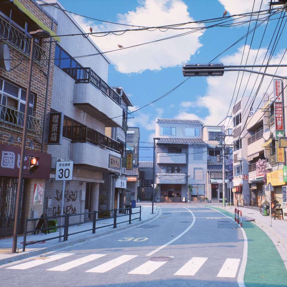 random street in japan puzzle online from photo